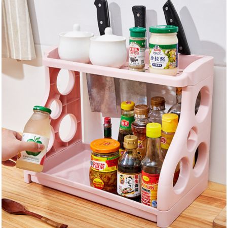 厨房空间收纳革命 落地双层多功能置物架